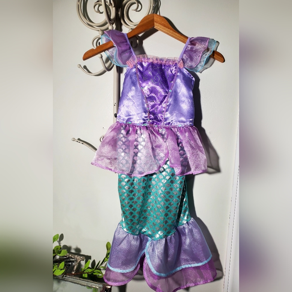 Lavender and Teal Green Kids Dress-up Mermaid Dress Costume Size 4-5